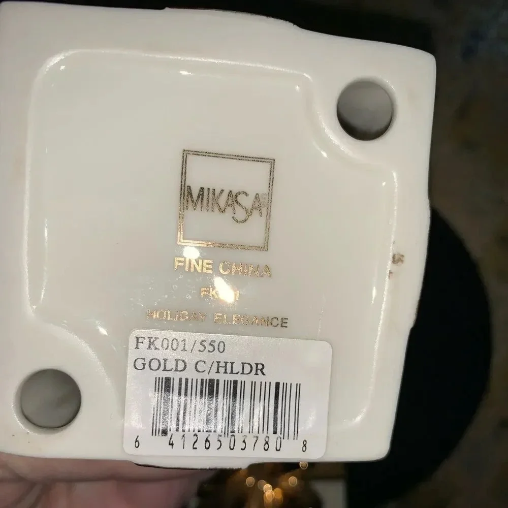 Mikasa‎ Holiday Elegance Porcelain Candle Holders/Trinket Box